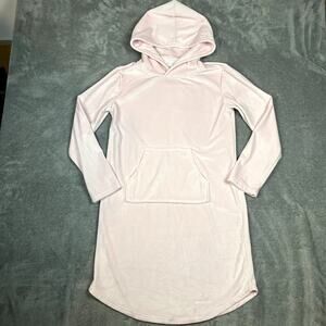 Softies Hooded Snuggle Nightgown Womens XS Light Pink Kangaroo Pocket Sleepwear